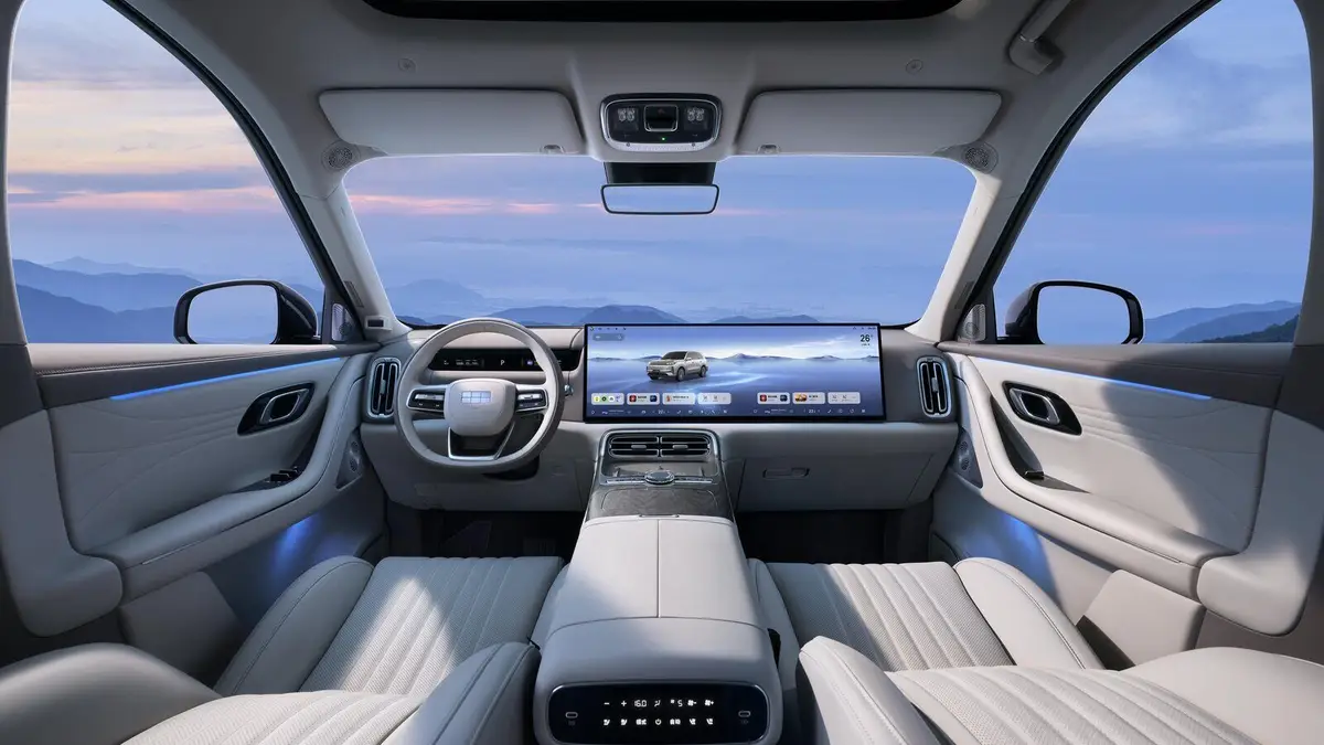 Geely Galaxy M9 (Джили Галакси M9) из Китая под заказ — салон