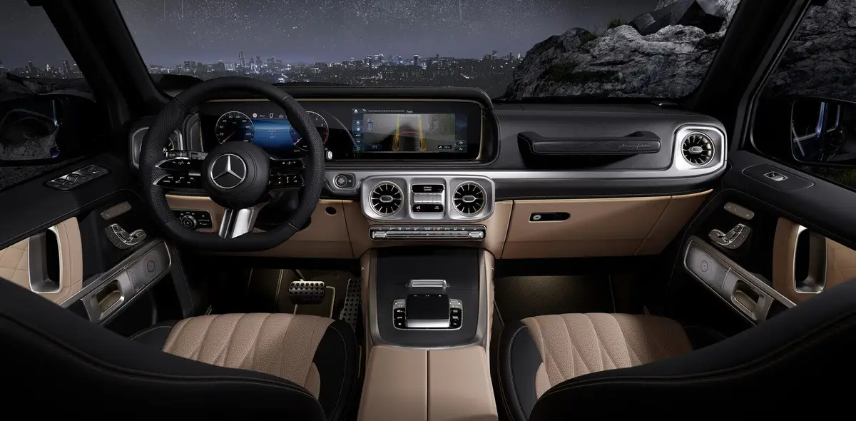 Mercedes-Benz G-Class (Мерседес G-Класс) из Китая под заказ — передняя панель и консоль, вид с заднего ряда
