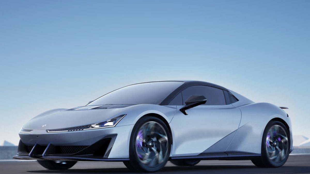 GAC Hyper SSR — голубой автомобиль в движении