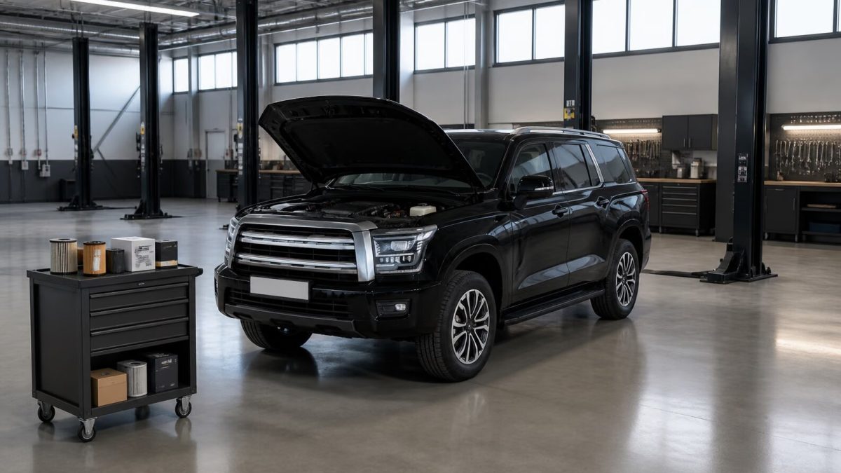 Haval H5 в сервисной зоне с расходниками